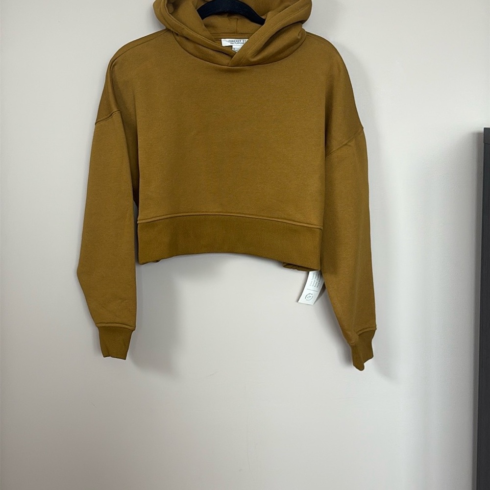 Forever 21 Tan Cropped Hoodie